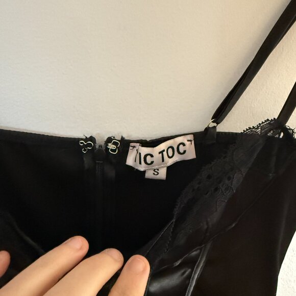 Dolls Kill "Last Lover" Satin Lace Bodycon Dress Bustier Top S - Picture 4 of 5